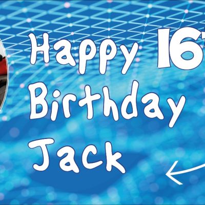 Personalised Party Banners (Blue Football Birthday)