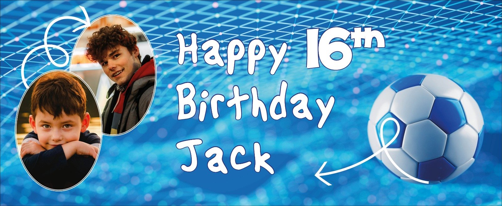 Blue footbal birthday banner confirmation Banner 1