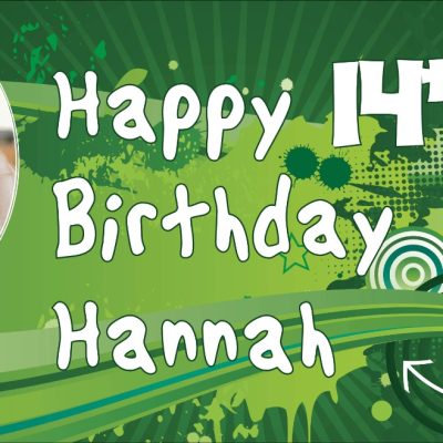 Personalised Banner (Green Football Birthday)