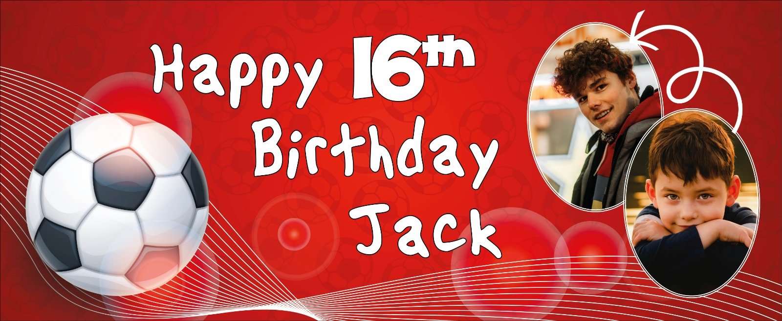 Red footbal birthday banner confirmation Banner 1