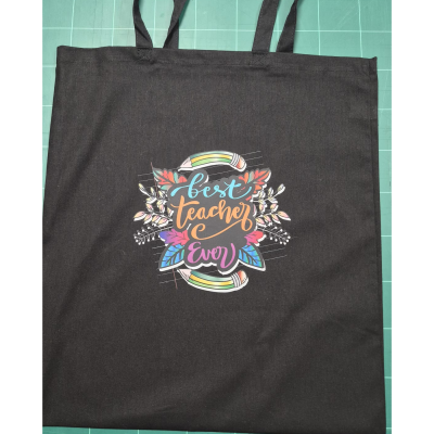 Personlised Teachers Tote Bag (Black)